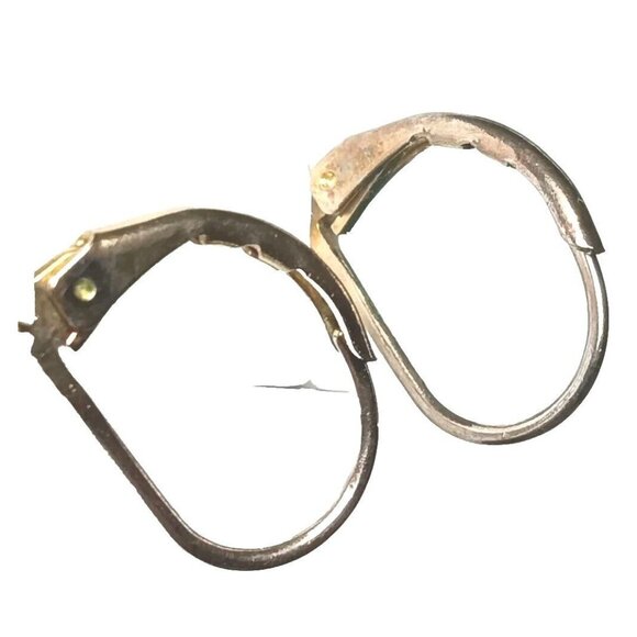 SH AVON Signed Vintage Earrings Gold Tone Pave Set White Rhinestones Hoop Dangle - Picture 11 of 11